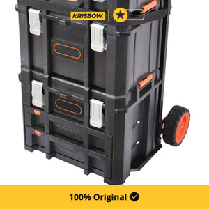 Krisbow Kotak Penyimpanan Peralatan Modular Set 4Pcs - Hitam