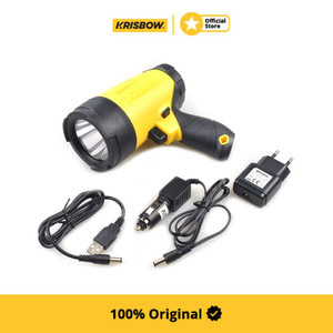 Krisbow Flashlight Lampu Kerja Rechargeable Led 350 Lm
