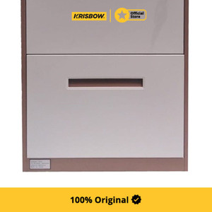 Krisbow File Cabinet Laci Kantor 2 Tingkat - Cokelat/Krem