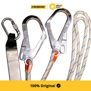Krisbow Tali Safety Rope 2 Lanyard & Absorber - Putih/Biru