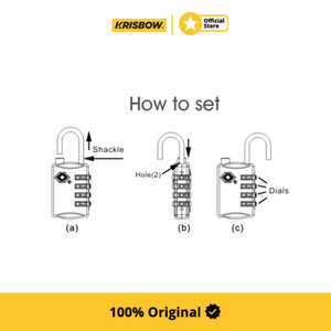 Krisbow Padlock Gembok 4 Kombinasi Kunci - Hitam