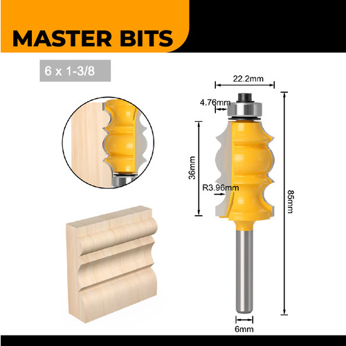 MASTER BIT MATA PROFIL ROUTER DOUBLE-LEAF FOR HANDRAIL CABINET 6MM