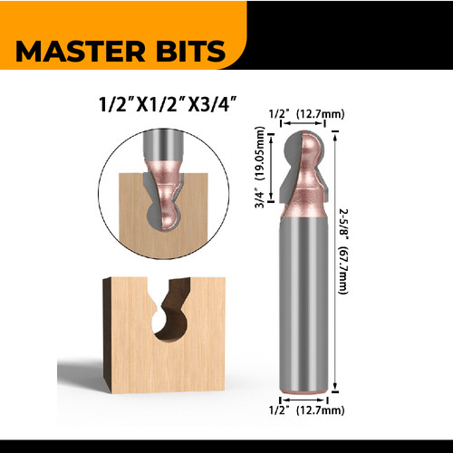 MASTER BIT MATA PROFIL ROUTER DOOR STRAIGHTENER GROOVE 1/2X1/2X3/4