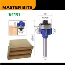 MASTER BIT MATA PROFIL CORNER ROUND CHAMFER FILLET 4-FLUTE EDGE 1/4XR1