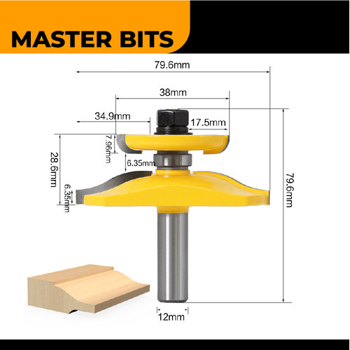 MASTER BIT MATA PROFIL ROUTER DOUBLE-SIDED LINE DOOR PANEL 12X79MM