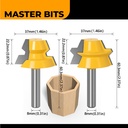 MASTER BIT MATA PROFIL ROUTER JOINT GROOVING 8-HEDRAL PUZZLE CUT 2PC