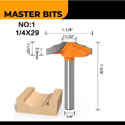 MASTER BIT NO1 MATA PROFIL ROUTER FOR DOOR CABINET PANEL PATERN 6X29MM