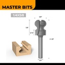 MASTER BIT MATA PROFIL ROUTER GROOVE DRAWER CABINET HANDLE 1/4X5/8"
