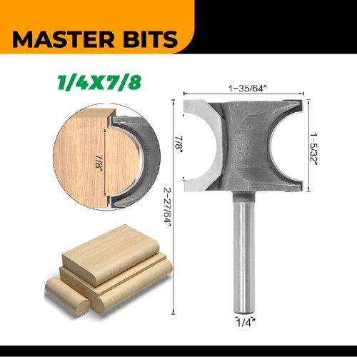 MASTER BIT MATA PROFIL ROUTER SEMI-CIRCULAR CUTTER 1/4X7/8"