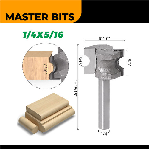 MASTER BIT MATA PROFIL ROUTER SEMI-CIRCULAR CUTTER 1/4X5/16"