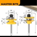 MASTER BIT MATA PROFIL ROUTER DOOR & WINDOW PANEL LARGE 6MM 2PCS SET