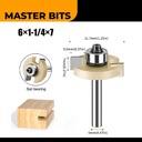 MASTER BIT MATA PROFIL ROUTER GROOVING BALL T-CUTTER 6MMX1-1/4"X7MM