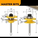MASTER BIT MATA PROFIL ROUTER DOOR & WINDOW PANEL SMALL 6MM 2PCS SET