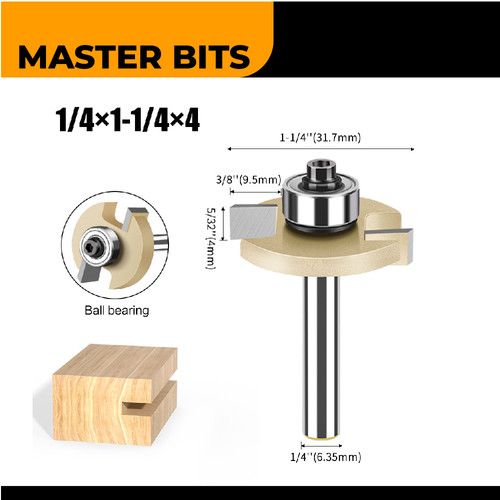 MASTER BIT MATA PROFIL ROUTER GROOVING BALL T-CUTTER 6MMX1-1/4"X4MM