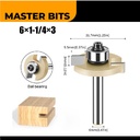 MASTER BIT MATA PROFIL ROUTER GROOVING BALL T-CUTTER 6MMX1-1/4"X3MM
