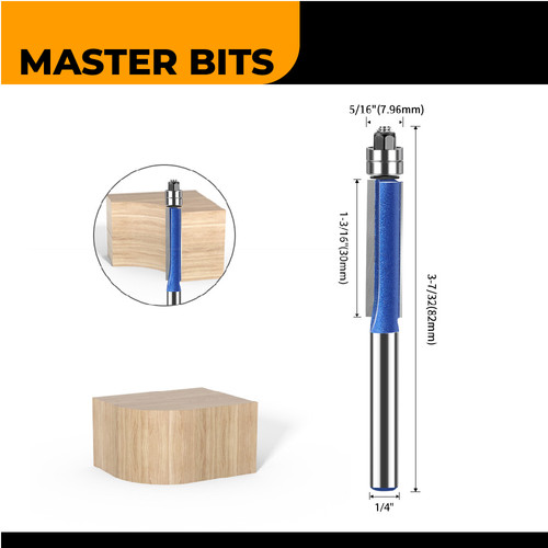 MASTER BIT MATA PROFIL ROUTER LURUS DOUBLE BEARING TRIM CUT 1/4X5/16"