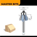 MASTER BIT MATA PROFIL ROUTER 60 DEGREE  FOUR-FLUTE BEVEL CUT 6X13.5MM