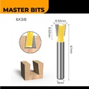 MASTER BIT MATA PROFIL ROUTER DOVETAIL JOINT CUT 6MMX3/8"