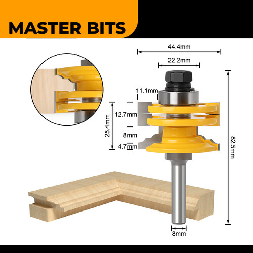 MASTER BIT MATA PROFIL ROUTER DOOR AND WINDOW PANEL TENON KNIFE 8MM