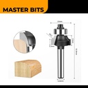 MASTER BIT MATA PROFIL ROUTER ALLOY FILLET KNIVES TRIMMING 1/4x1/4"