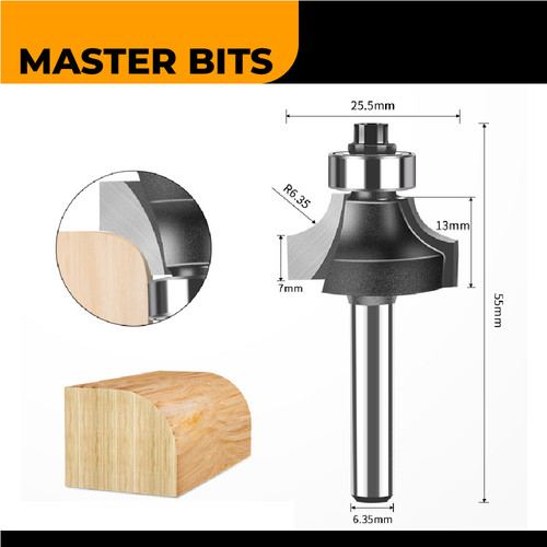 MASTER BIT MATA PROFIL ROUTER 45° CHAMFERING CUT BEVEL CUTTER 1/4X1/2"