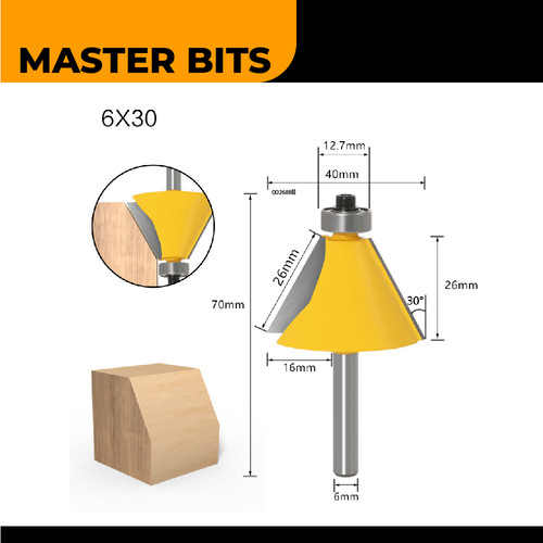 MASTER BIT MATA PROFIL ROUTER SUDUT 30 DEGREES 6MM