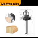 MASTER BIT MATA PROFIL ROUTER ALLOY FILLET KNIVES TRIMMING 1/4x3/8"