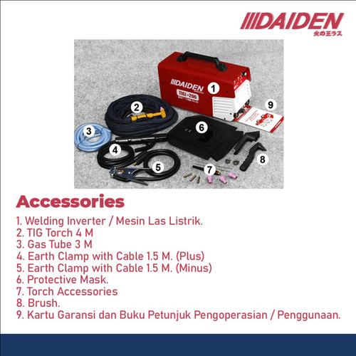 DAIDEN TIGi 200 MESIN LAS TIG Inverter welding igbt TIG