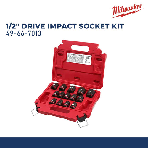 MILWAUKEE 49-66-7013 MATA SOK IMPACT SET 1/2" DRIVE IMPACT SOCKET KIT