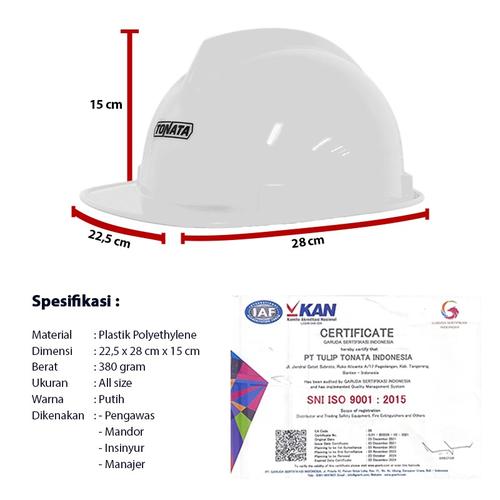 Safety Helmet Tonata / Helm Proyek Include Inner Ring / Helm Kerja Putih