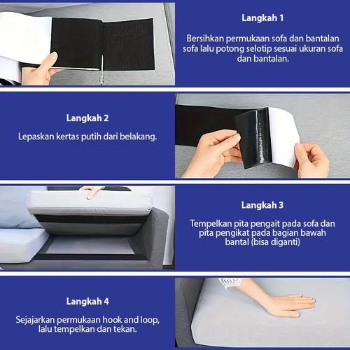 Velcro Double Adhesive Tape Tonata / Hook & Loop 10 cm x 50 meter (Full Roll)