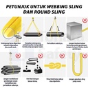 Webbing Sling Belt 3 Ton x 4 M Yellow Tonata / Tali Angkat Double Ply