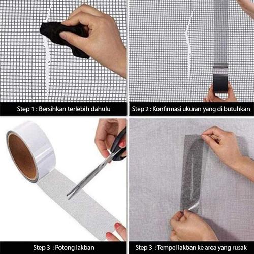 Lakban Penambal Lubang Kawat Tonata Anti Nyamuk Putih / Window Screen Repair Tape