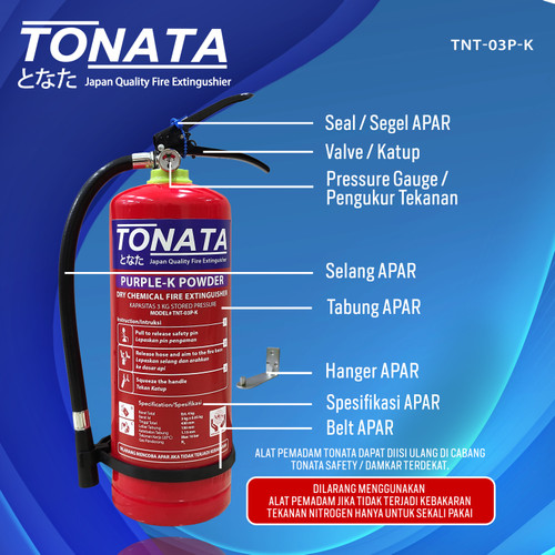 APAR Purple K Powder 3 Kg Tonata / APAR 3Kg Dry Chemical Powder