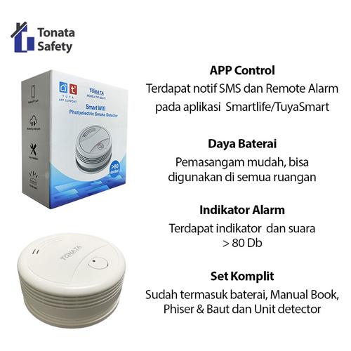 Smart WiFi Smoke Detector Tonata / Photoelectric Standalone / Pendeteksi Asap