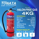 APAR 4 kg Tonata Clean Agent Eco Liquid Gas / Set Komplit