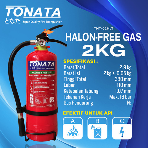 APAR 2 kg Tonata Clean Agent Eco Liquid Gas / Set Komplit