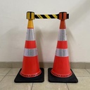 Safety Cone Belt 2 Meter  Pita Pembatas Kerucut Tonata  Hitam Kuning
