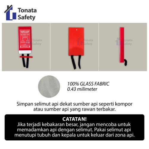 Fire Blanket / Selimut Api Tonata 1,2 x 1,2 m / Hard Case