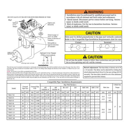 Flow Switch / Waterflow Detector (Potter) 2.5" 3" 4" 6"