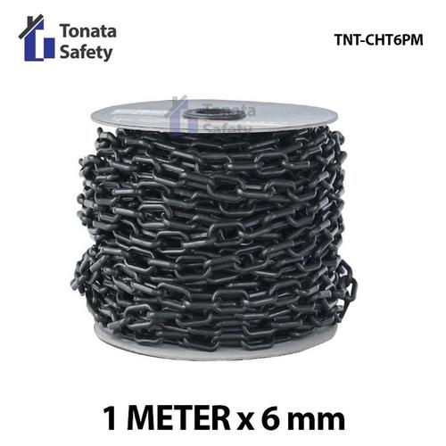 Rantai Plastik  Cone Chain 6mm PER METER  Hitam