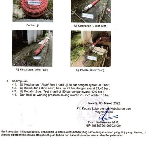 Fire Hose Rubber Tonata 2" x 20m / Selang Pemadam 20 m