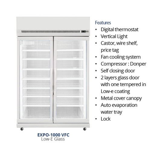 GEA DISPLAY COOLER EXPO-1000VFC / Showcase GEA 2 Pintu 1050 Liter