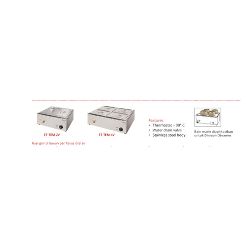 GETRA TABLE TOP BAIN MARIE COUNTER ET-TEM-4V / PENGHANGAT MAKANAN