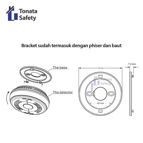 Standalone Smoke Detector Photoelectric Tonata / Pendeteksi Asap