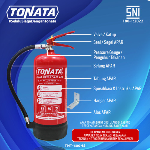 Alat Pemadam Api Tonata SNI / APAR Clean Agent HCFC/HFC 6 kg