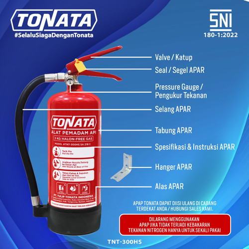 Alat Pemadam Api Tonata SNI / APAR Clean Agent HCFC/HFC 3 kg