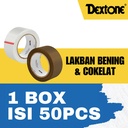 Lakban Bening / Coklat Dextone OPP Tape 48 x 80mm 90 Yard - BOX