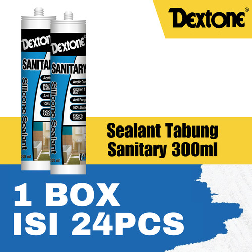 Lem Kaca Silicone Sealant Tabung Sanitary Dextone 300 ML - Box