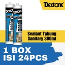 Lem Kaca Silicone Sealant Tabung Sanitary Dextone 300 ML - Box